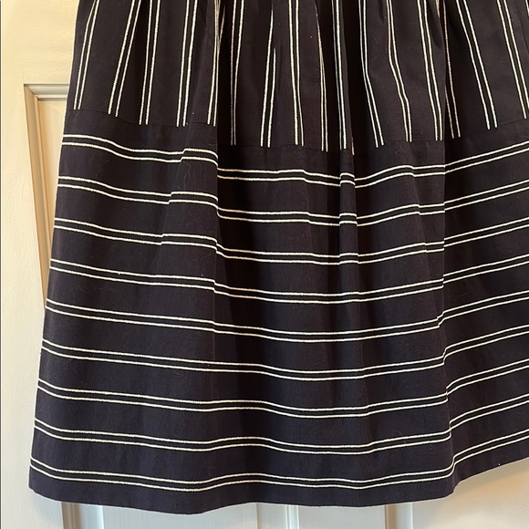 Maeve Navy A Line Mini Skirt w/ White Stitching Stripes - Size 4 - Picture 9 of 13